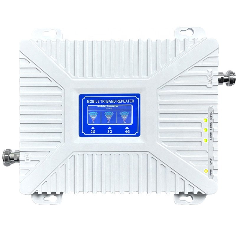 tri band signal booster 900 1800 2100 mhz 2g 3g 4g mobile signal booster with outdoor indoor antenna